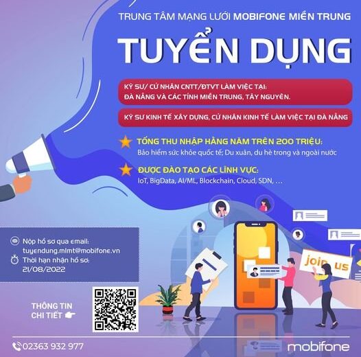 TRUNG TÂM MẠNG LƯỚI MOBIFONE MIỀN TRUNG TUYỂN DỤNG